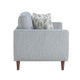 Ricca Loveseat with 2 Pillows | Blue Gray Chenille | Brown Legs | 64’’ BM338605