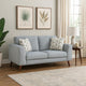 Ricca Loveseat with 2 Pillows | Blue Gray Chenille | Brown Legs | 64"