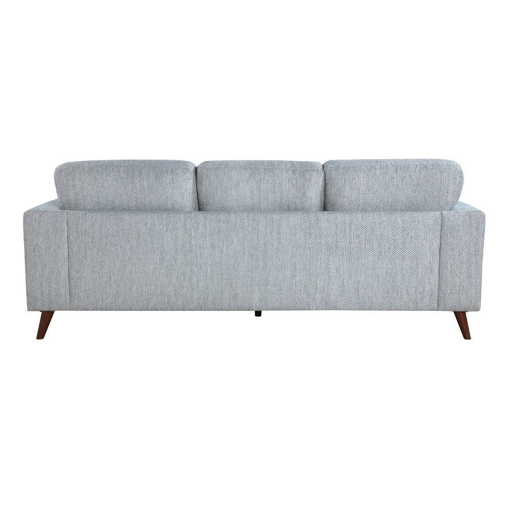 Ricca Sofa with 2 Pillows | Blue Gray Chenille | Brown Legs | 87’’ BM338606