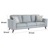Ricca Sofa with 2 Pillows | Blue Gray Chenille | Brown Legs | 87’’ BM338606