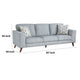 Ricca Sofa with 2 Pillows | Blue Gray Chenille | Brown Legs | 87’’ BM338606