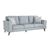 Ricca Sofa with 2 Pillows | Blue Gray Chenille | Brown Legs | 87’’ BM338606