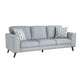 Ricca Sofa with 2 Pillows | Blue Gray Chenille | Brown Legs | 87’’ BM338606