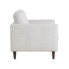 Ricca Armchair | Cloud White Chenille | Foam | Angled Brown Wood Legs BM338607