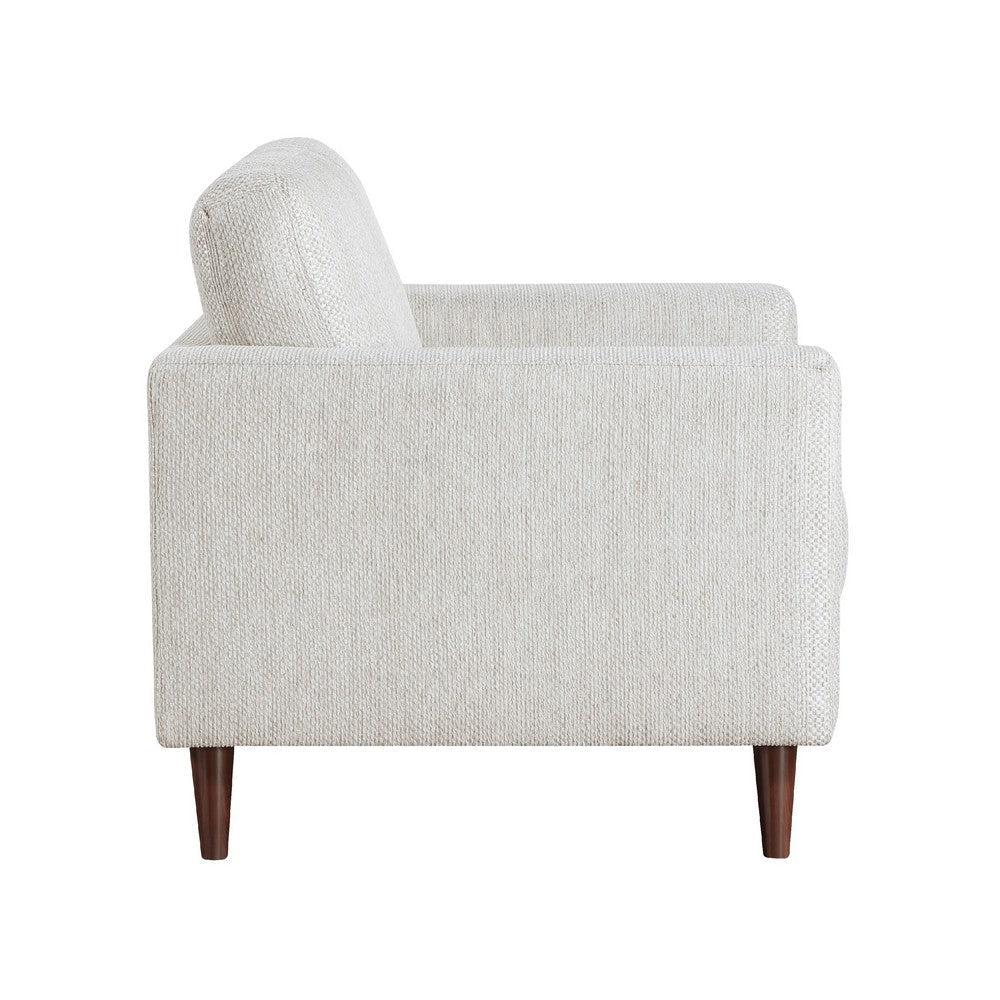 Ricca Armchair | Cloud White Chenille | Foam | Angled Brown Wood Legs BM338607