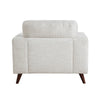 Ricca Armchair | Cloud White Chenille | Foam | Angled Brown Wood Legs BM338607