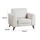 Ricca Armchair | Cloud White Chenille | Foam | Angled Brown Wood Legs BM338607