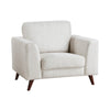 Ricca Armchair | Cloud White Chenille | Foam | Angled Brown Wood Legs BM338607