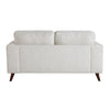 Ricca Loveseat with 2 Pillows | Cloud White Chenille | Wood | 64’’ BM338608