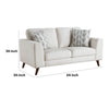 Ricca Loveseat with 2 Pillows | Cloud White Chenille | Wood | 64’’ BM338608