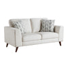 Ricca Loveseat with 2 Pillows | Cloud White Chenille | Wood | 64’’ BM338608