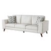 Ricca Sofa with 2 Pillows | Cloud White Chenille | Brown Legs | 87’’ BM338609