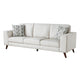 Ricca Sofa with 2 Pillows | Cloud White Chenille | Brown Legs | 87’’ BM338609