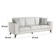 Ricca Sofa with 2 Pillows | Cloud White Chenille | Brown Legs | 87’’ BM338609