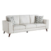 Ricca Sofa with 2 Pillows | Cloud White Chenille | Brown Legs | 87’’ BM338609