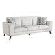 Ricca Sofa with 2 Pillows | Cloud White Chenille | Brown Legs | 87’’ BM338609