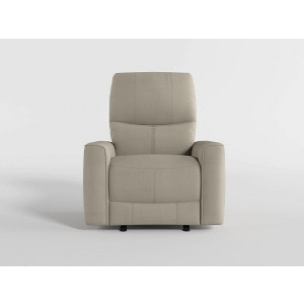 Erten Power Rocker Recliner Chair | Light Brown Velvet | Solid Wood BM338610