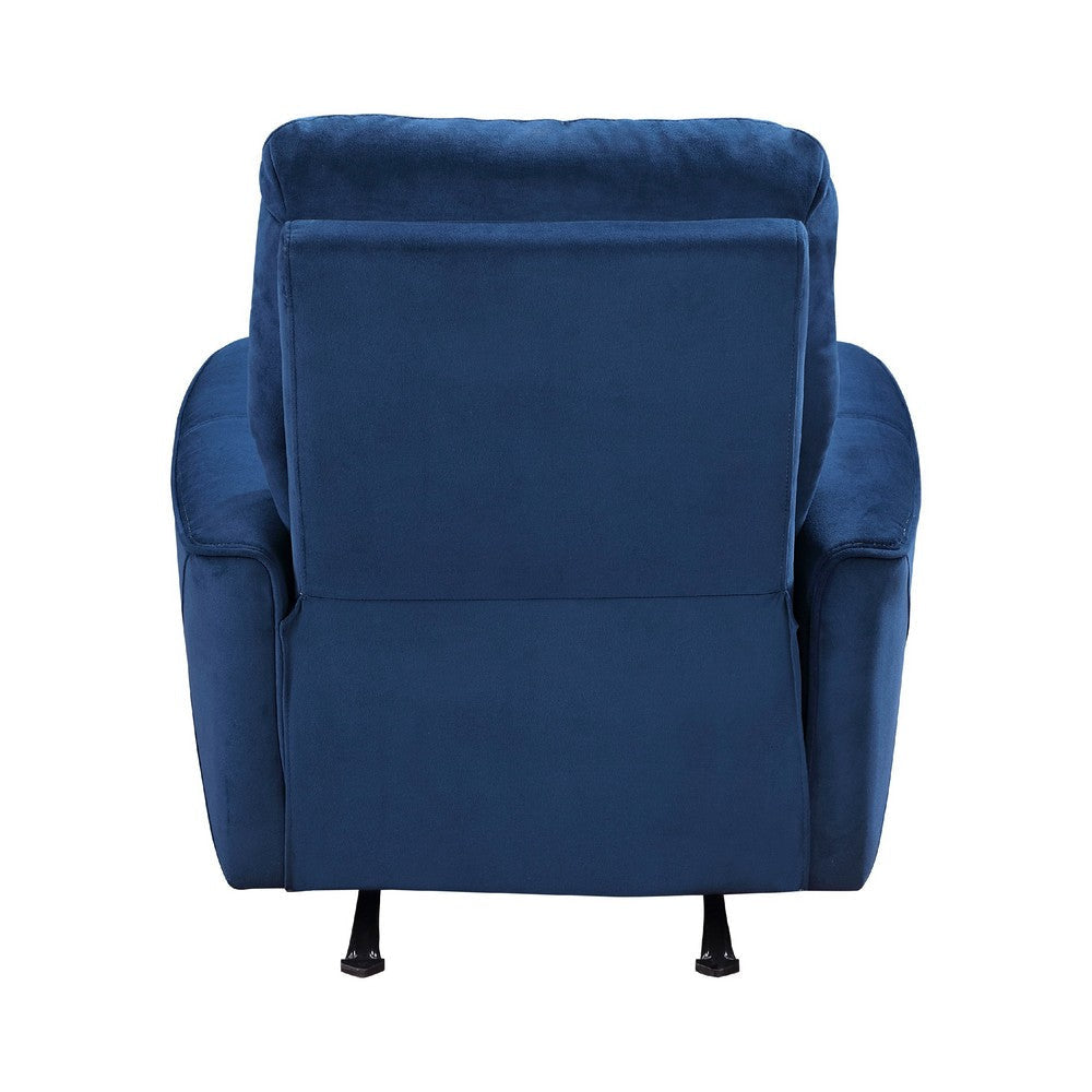 Erten Power Rocker Reclining Chair | Navy Blue Velvet | Solid Wood BM338612