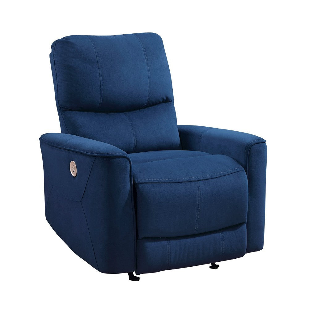 Erten Power Rocker Reclining Chair | Navy Blue Velvet | Solid Wood BM338612