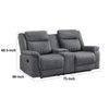 Lenny Manual Reclining Loveseat | Cup Holders | Gray Microfiber | 75’’ BM338614
