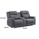 Lenny Manual Reclining Loveseat | Cup Holders | Gray Microfiber | 75’’ BM338614
