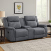 Lenny Manual Reclining Loveseat | Cup Holders | Gray Microfiber | 75’’ BM338614
