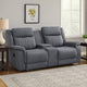 Lenny Manual Reclining Loveseat | Cup Holders | Gray Microfiber | 75"