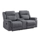 Lenny Manual Reclining Loveseat | Cup Holders | Gray Microfiber | 75’’ BM338614