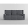 Lenny Manual Double Reclining Sofa | Gray Microfiber | Foam | 86’’ BM338615