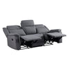 Lenny Manual Double Reclining Sofa | Gray Microfiber | Foam | 86’’ BM338615