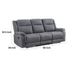 Lenny Manual Double Reclining Sofa | Gray Microfiber | Foam | 86’’ BM338615