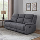 Lenny Manual Double Reclining Sofa | Gray Microfiber | Foam | 86"
