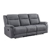 Lenny Manual Double Reclining Sofa | Gray Microfiber | Foam | 86’’ BM338615