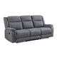 Lenny Manual Double Reclining Sofa | Gray Microfiber | Foam | 86’’ BM338615