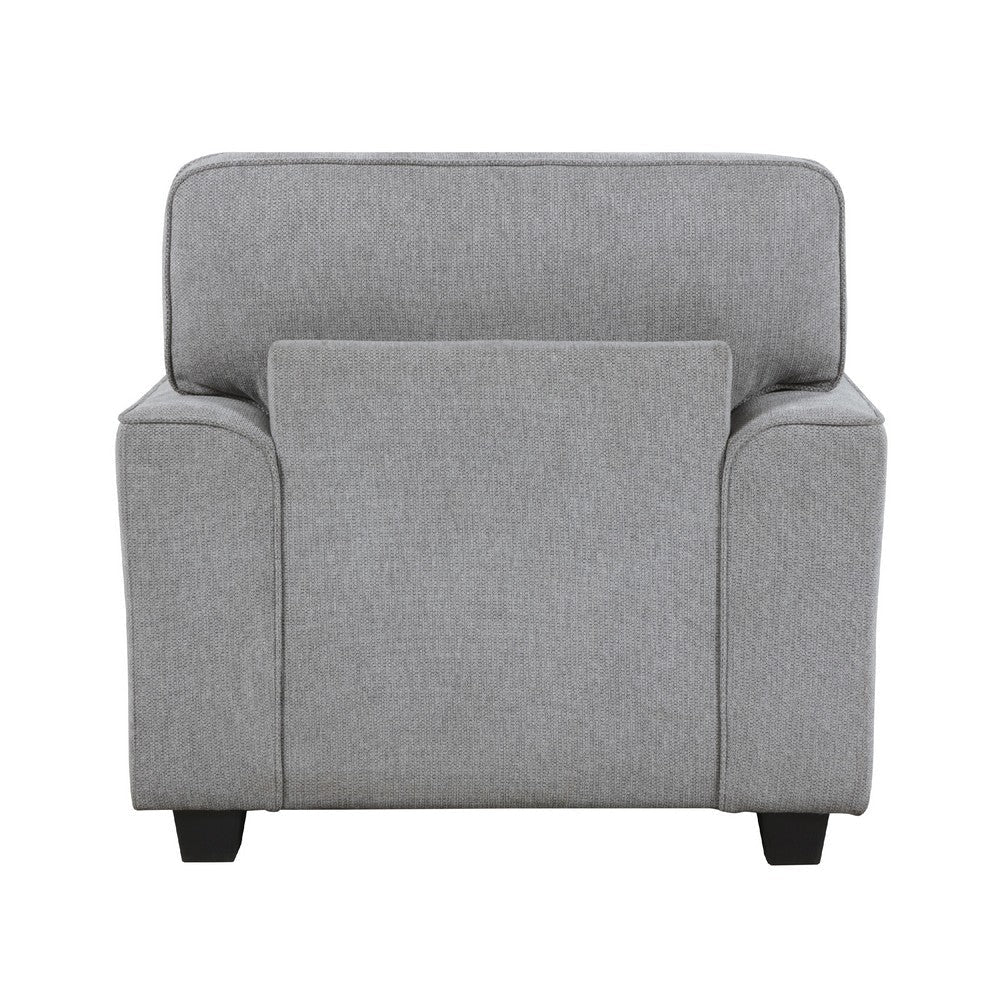 Brady Accent Armchair | Gray Chenille | Nailhead Trim | Black Legs BM338616
