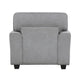 Brady Accent Armchair | Gray Chenille | Nailhead Trim | Black Legs BM338616