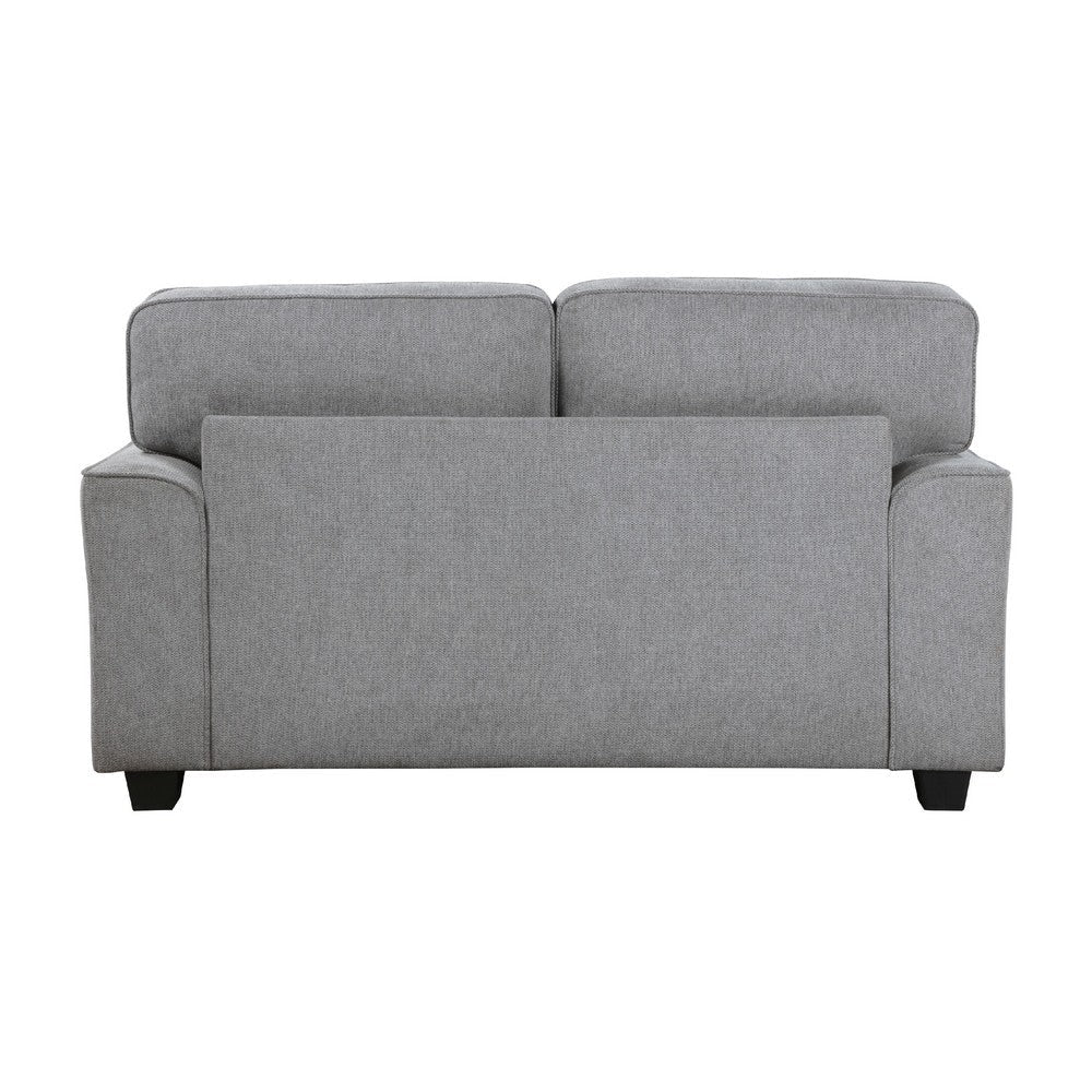 Brady Loveseat with 4 Pillows | Gray Chenille | Nailhead Trim | 66’’ BM338617