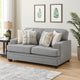Brady Loveseat with 4 Pillows | Gray Chenille | Nailhead Trim | 66"