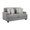 Brady Loveseat with 4 Pillows | Gray Chenille | Nailhead Trim | 66’’ BM338617