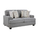 Brady Loveseat with 4 Pillows | Gray Chenille | Nailhead Trim | 66’’ BM338617