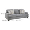 Brady Sofa with 4 Pillows | Gray Chenille | Nailhead Trim | 92’’ BM338618