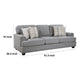 Brady Sofa with 4 Pillows | Gray Chenille | Nailhead Trim | 92’’ BM338618