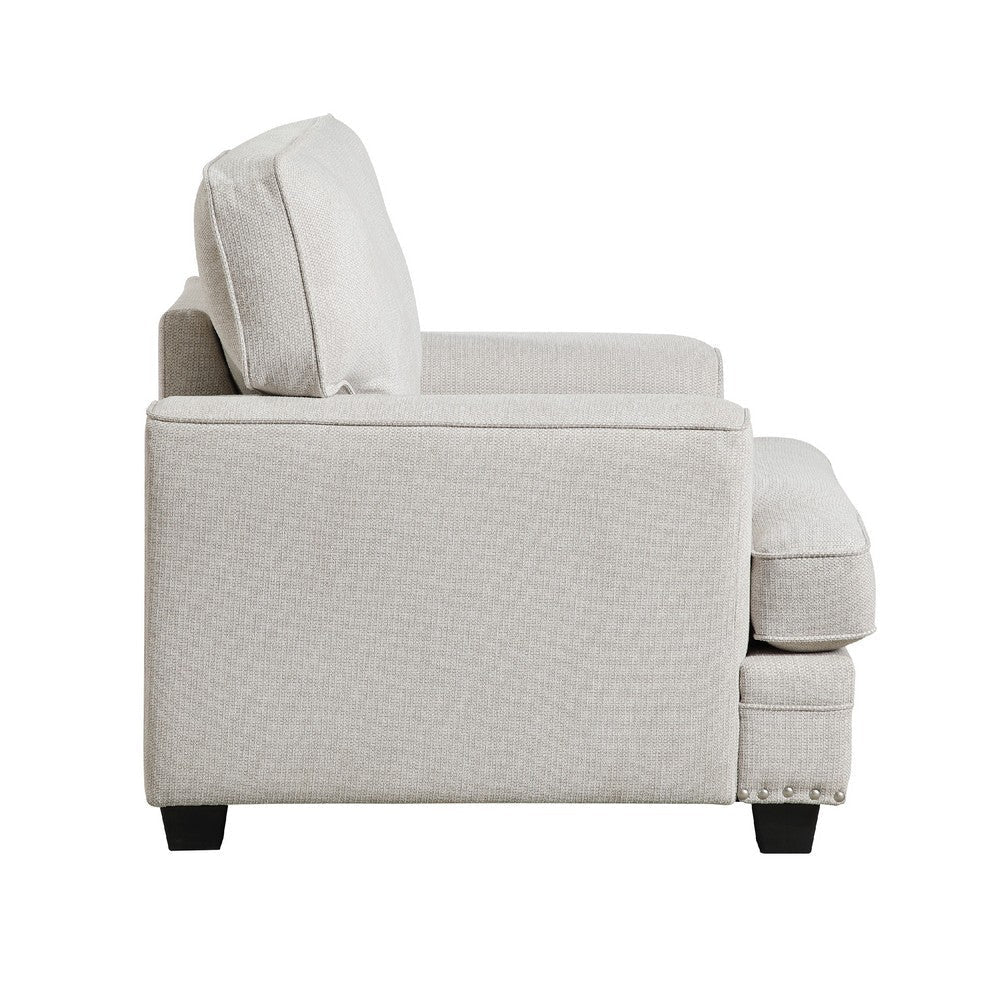 Brady Accent Armchair | Sand Brown Chenille | Nailhead Trim BM338619