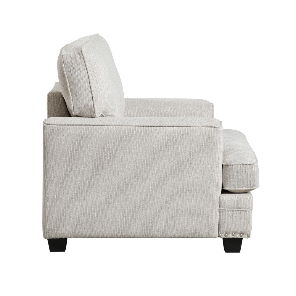 Brady Accent Armchair | Sand Brown Chenille | Nailhead Trim BM338619