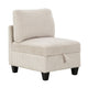Ellene Modular Armless Chair With Storage | Soft Beige Corduroy
