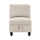 Ellene Modular Armless Chair With Storage | Soft Beige Corduroy BM338622
