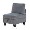 Ellene Modular Armless Chair With Storage | Soft Gray Corduroy