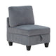 Ellene Modular Armless Chair With Storage | Soft Gray Corduroy