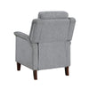Push Back Recliner Chair | Gray Chenille | Nailhead Trim | Dark Brown BM338624