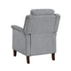 Push Back Recliner Chair | Gray Chenille | Nailhead Trim | Dark Brown BM338624